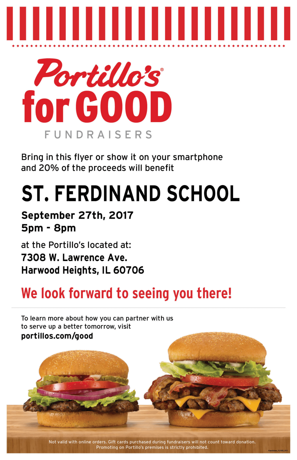 Portillo’s for Good Saint Ferdinand Catholic School