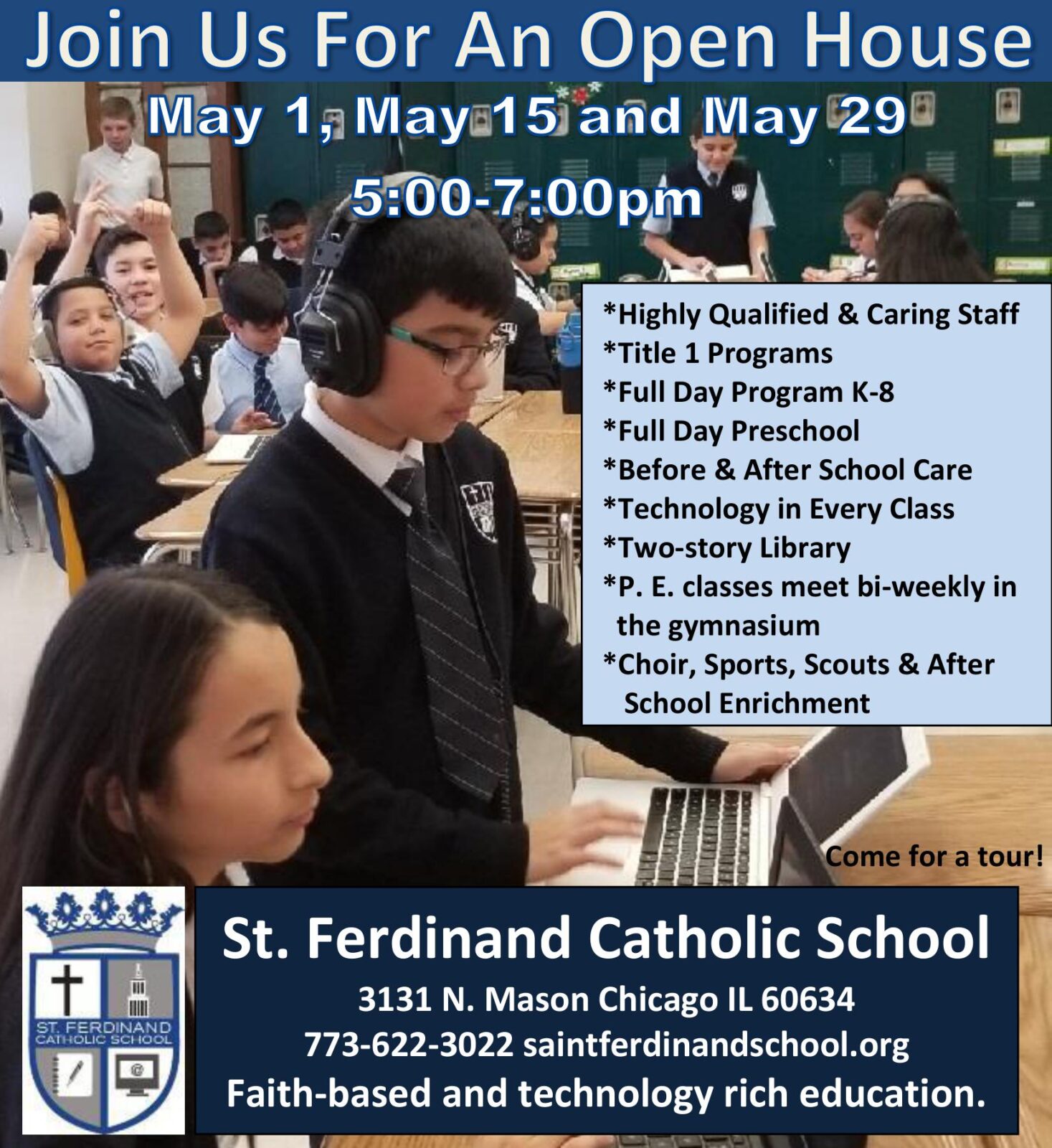 Open House May 1 Saint Ferdinand Catholic School